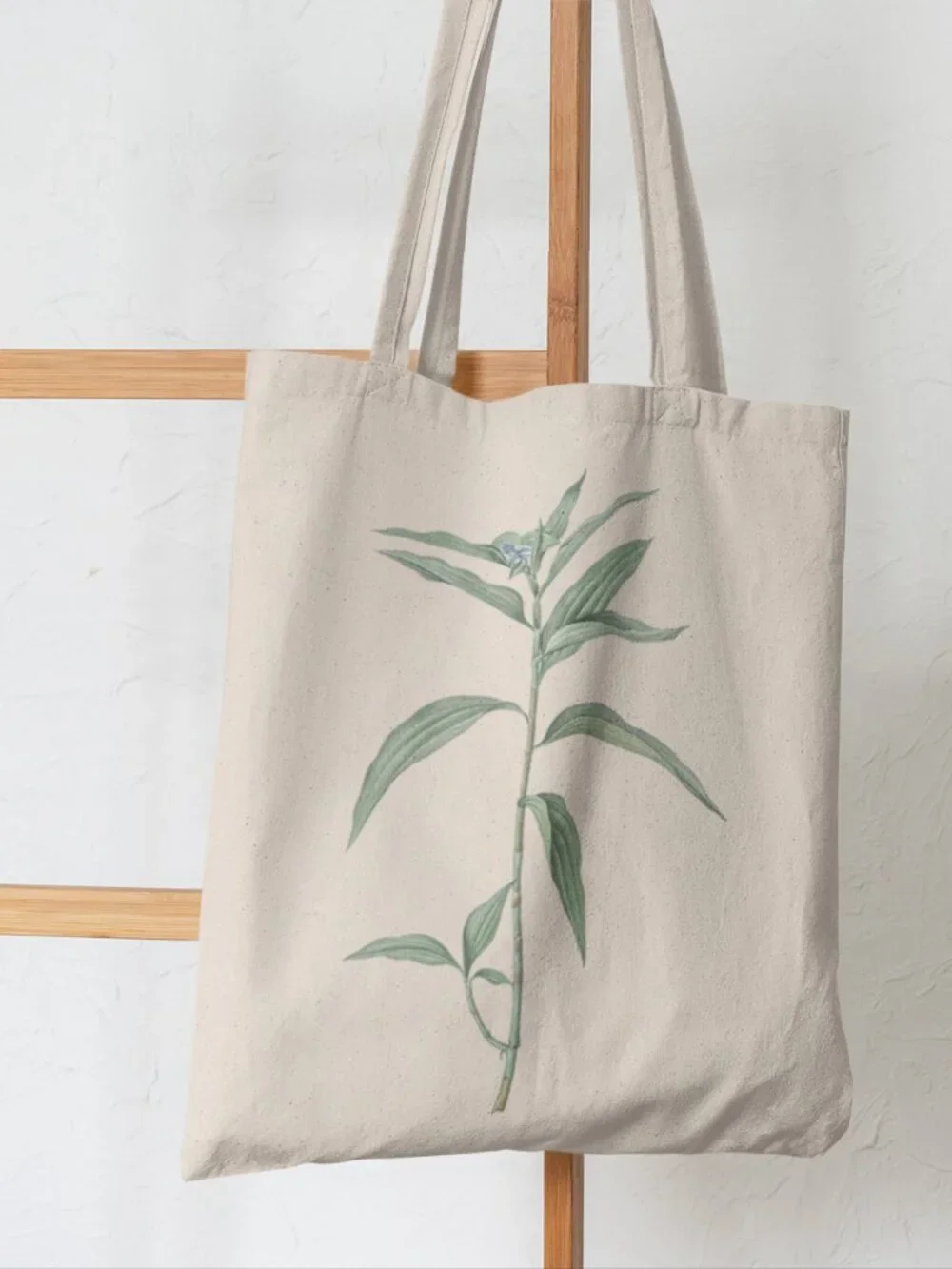 Dayflower Vintage Floral Print Graphic Canvas Tote Bag